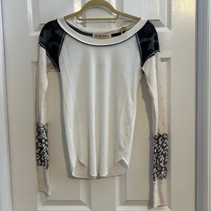 Free people bright side thermal snow combo shirt XS